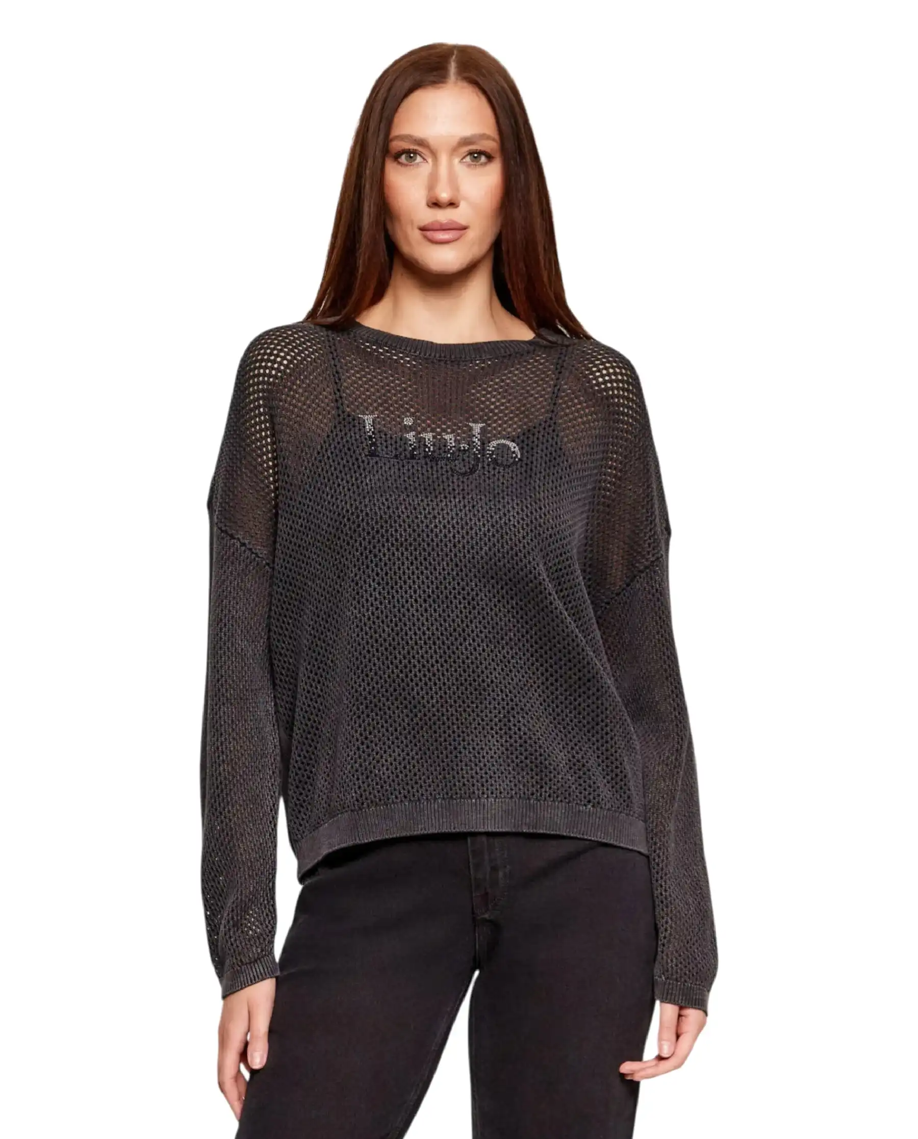LIU JO MAGLIA TRAFORATA NERO
