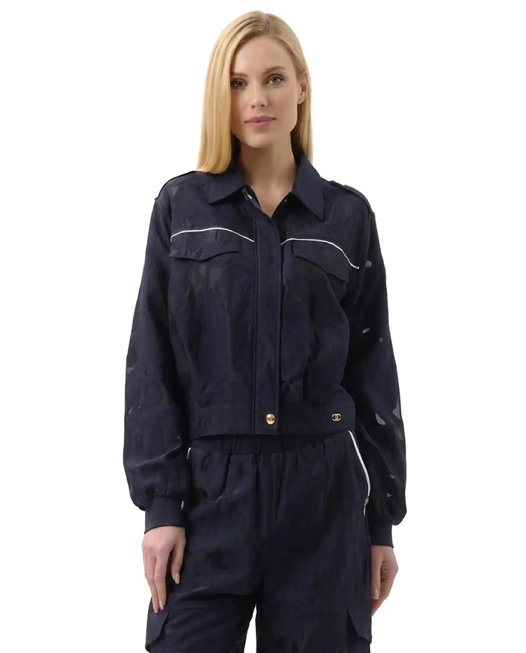 LIU JO GIACCA JACQUARD BLU