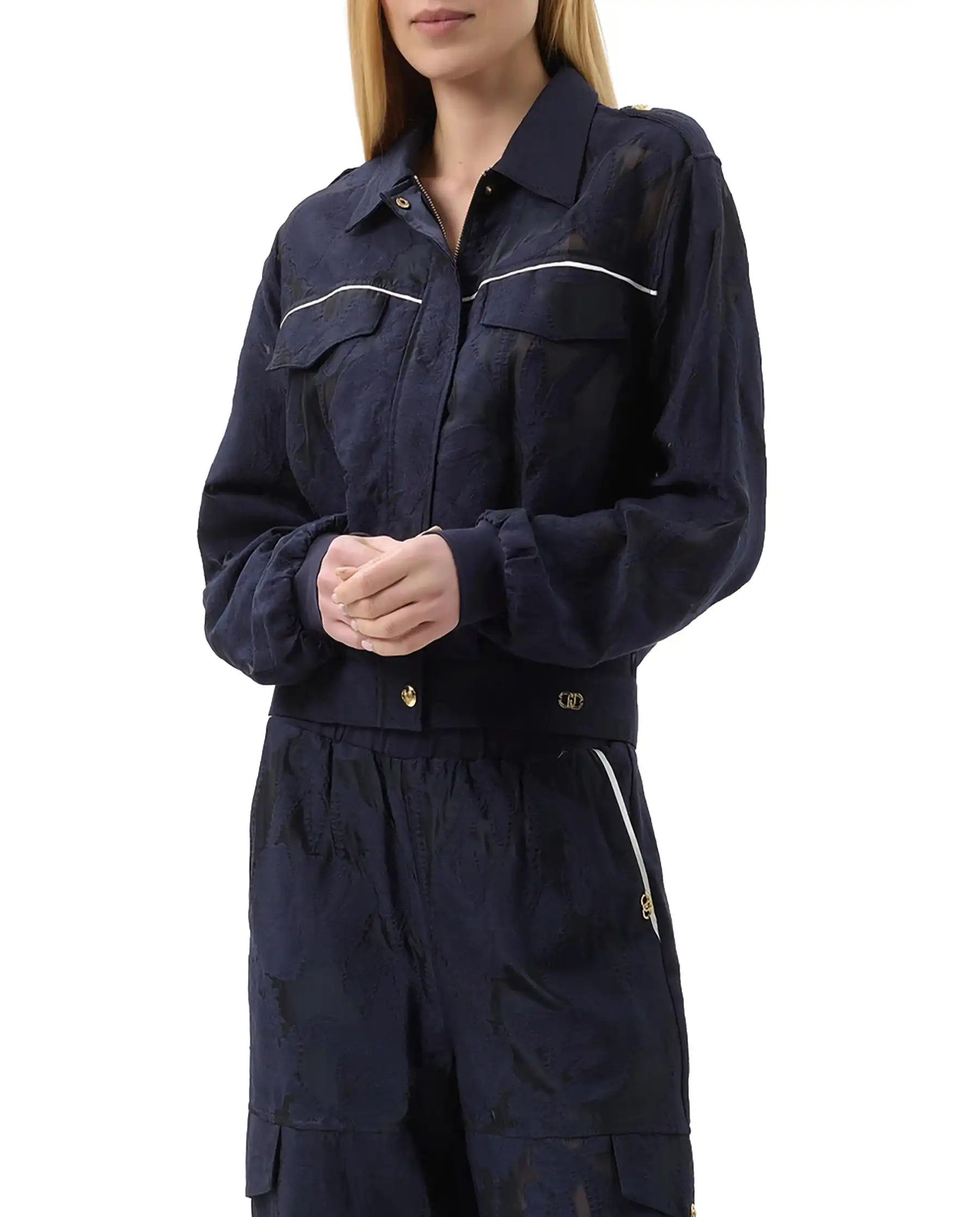LIU JO GIACCA JACQUARD BLU
