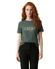 LIU JO T-SHIRT MODA VERDE MILITARE