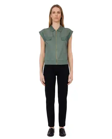 LIU JO GILET JERSEY VERDE MILITARE