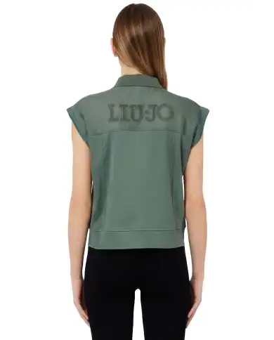 LIU JO GILET JERSEY VERDE MILITARE