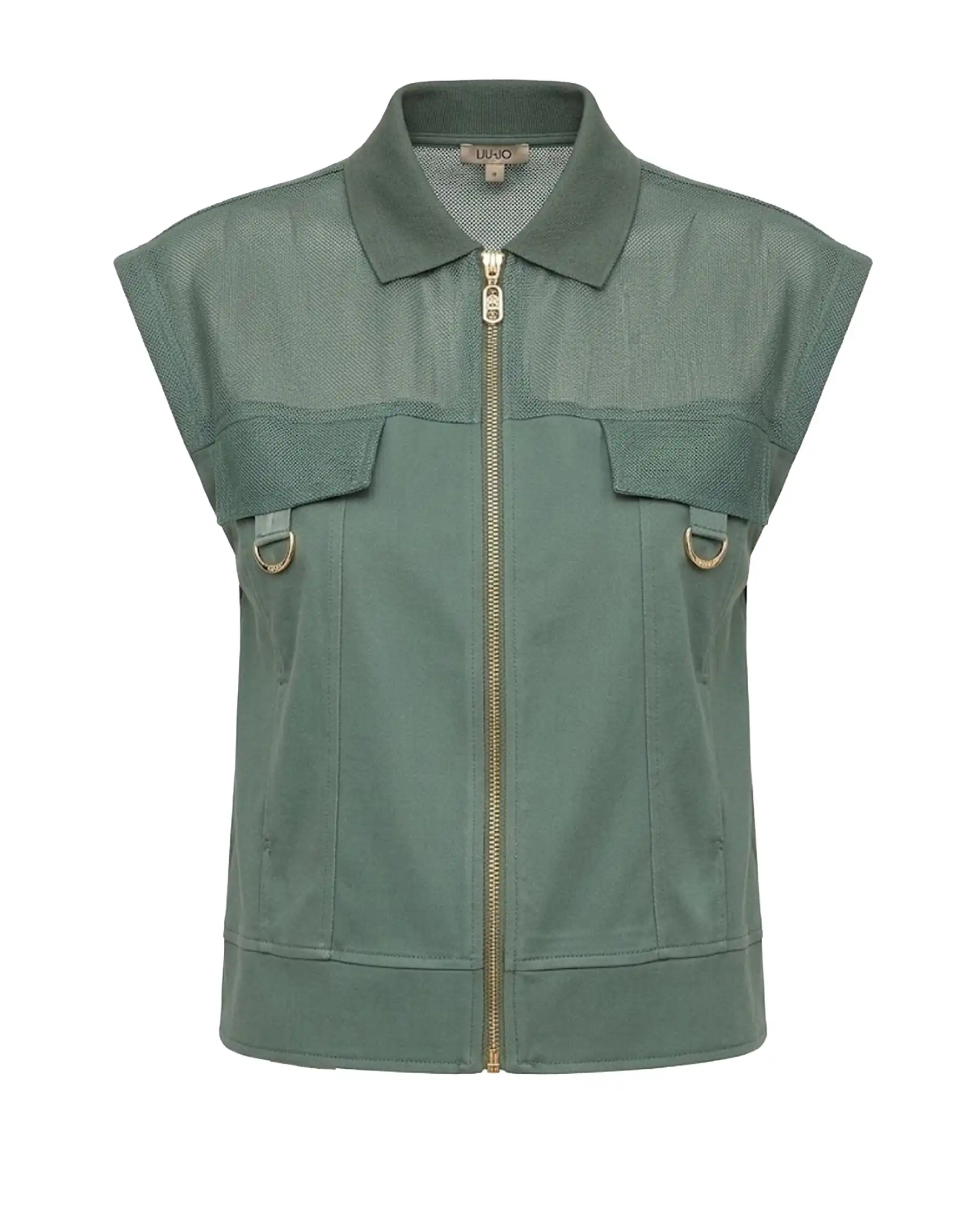 LIU JO GILET JERSEY VERDE MILITARE