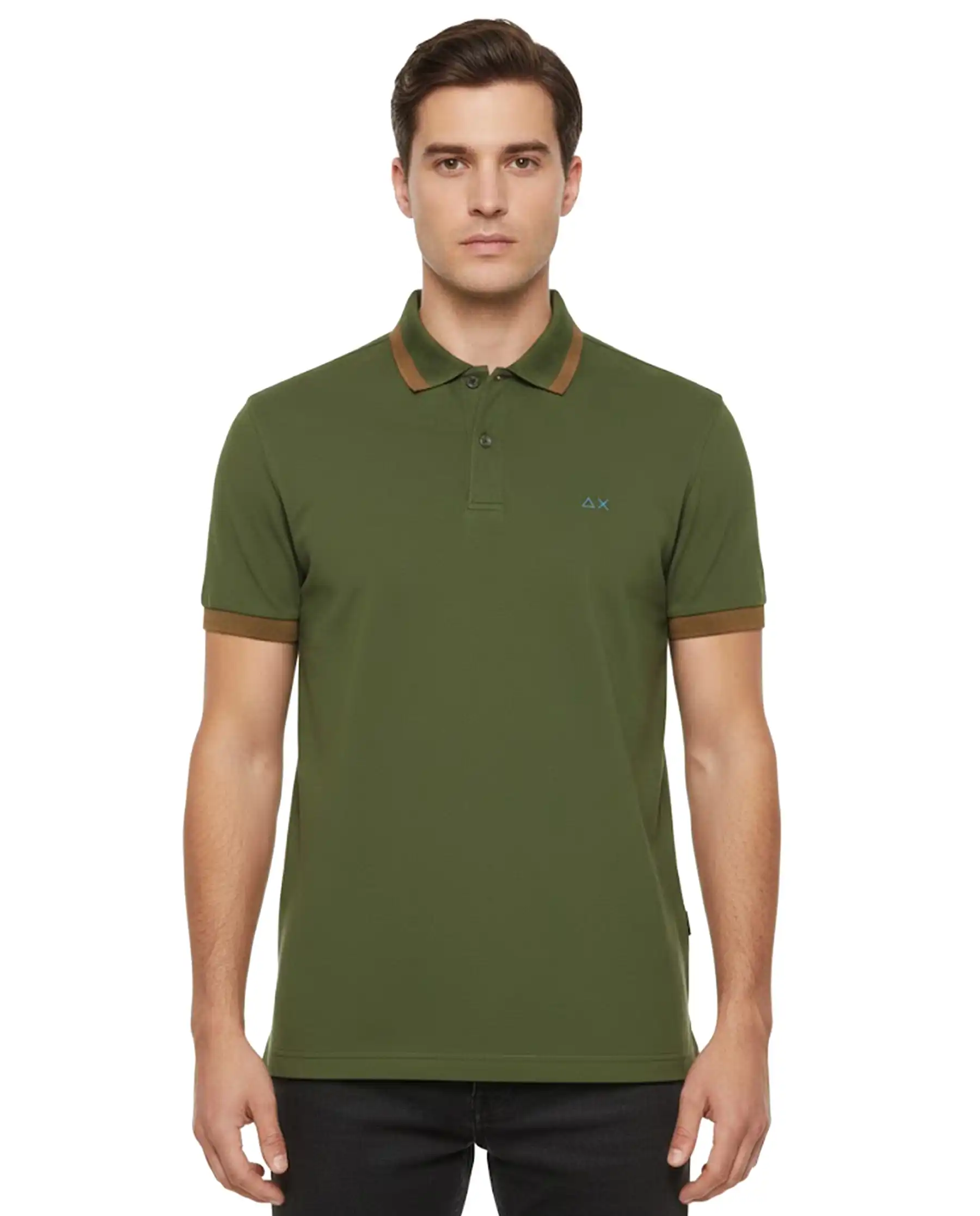 SUN 68 POLO BIG STRIPE VERDE MILITARE