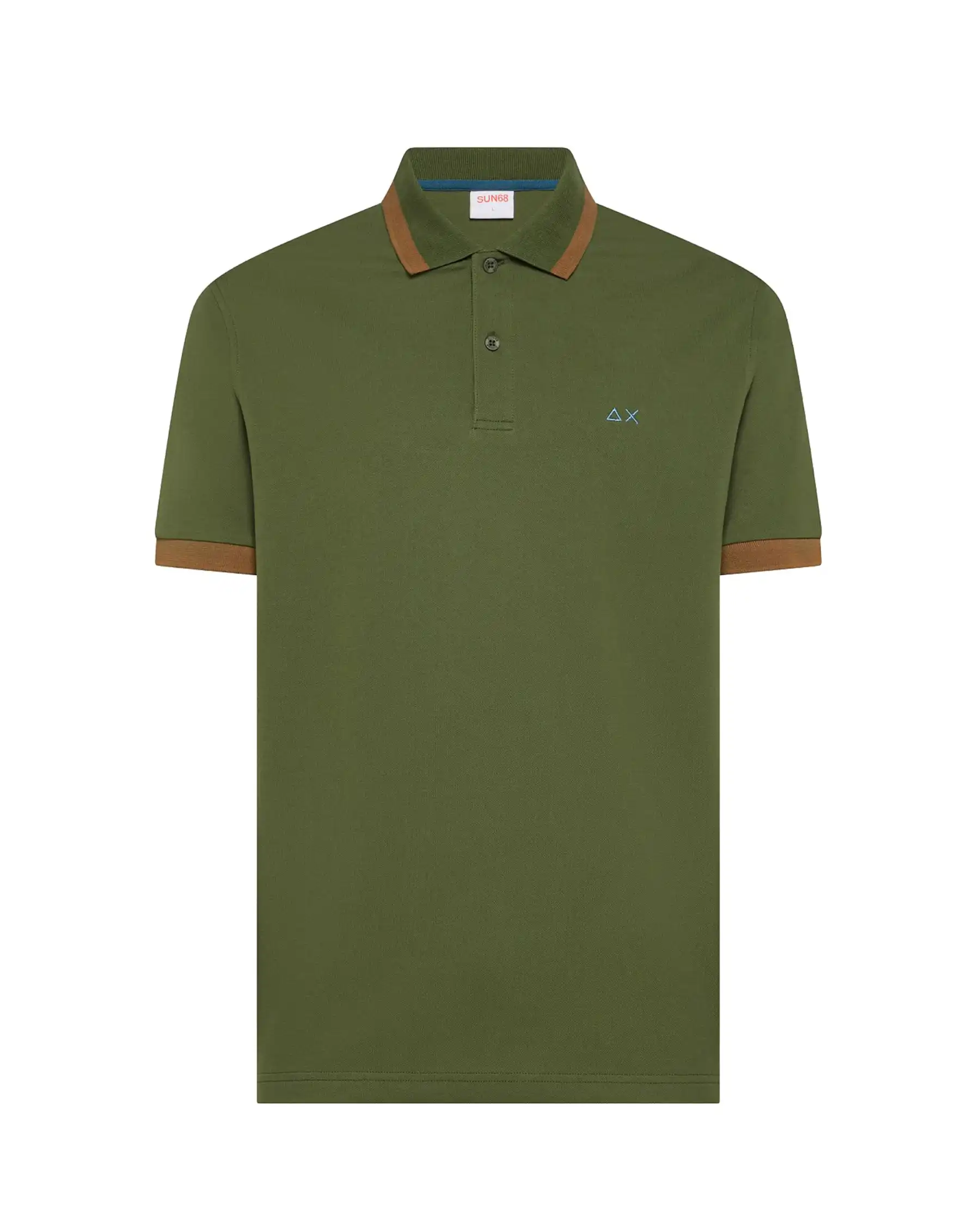 SUN 68 POLO BIG STRIPE VERDE MILITARE