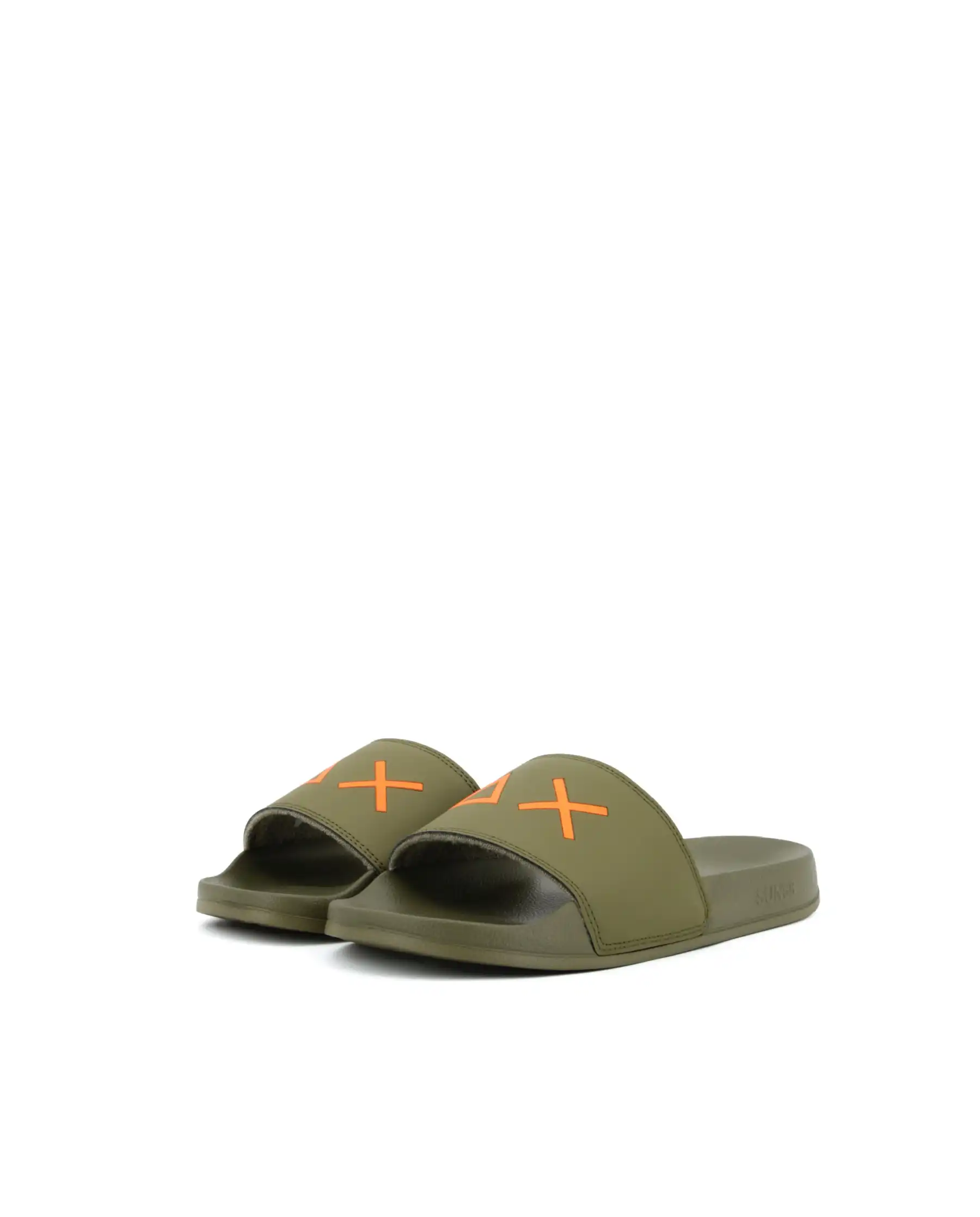 SUN 68 CIABATTE SLIPPERS LOGO VERDE MILITARE