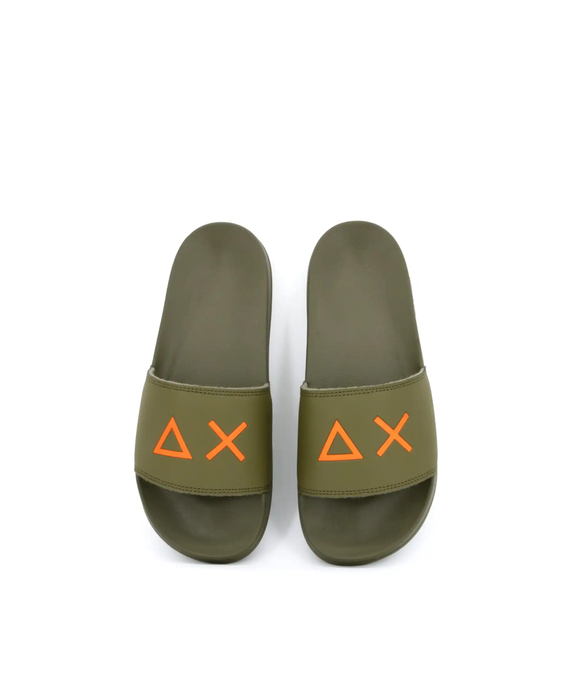 SUN 68 CIABATTE SLIPPERS LOGO VERDE MILITARE