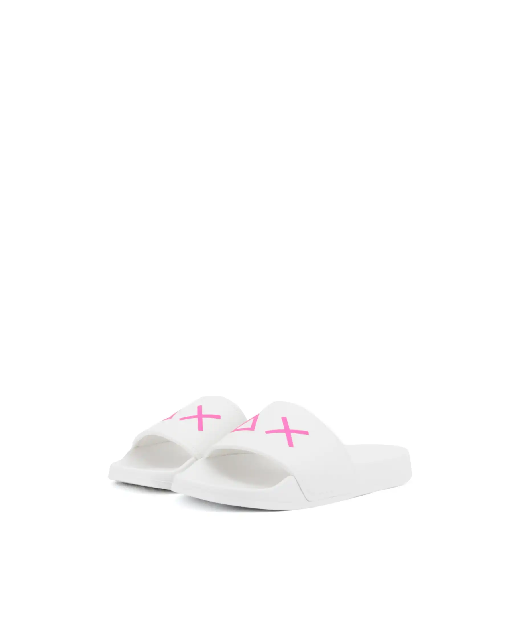 SUN 68 CIABATTINE SLIPPERS LOGO BIANCO
