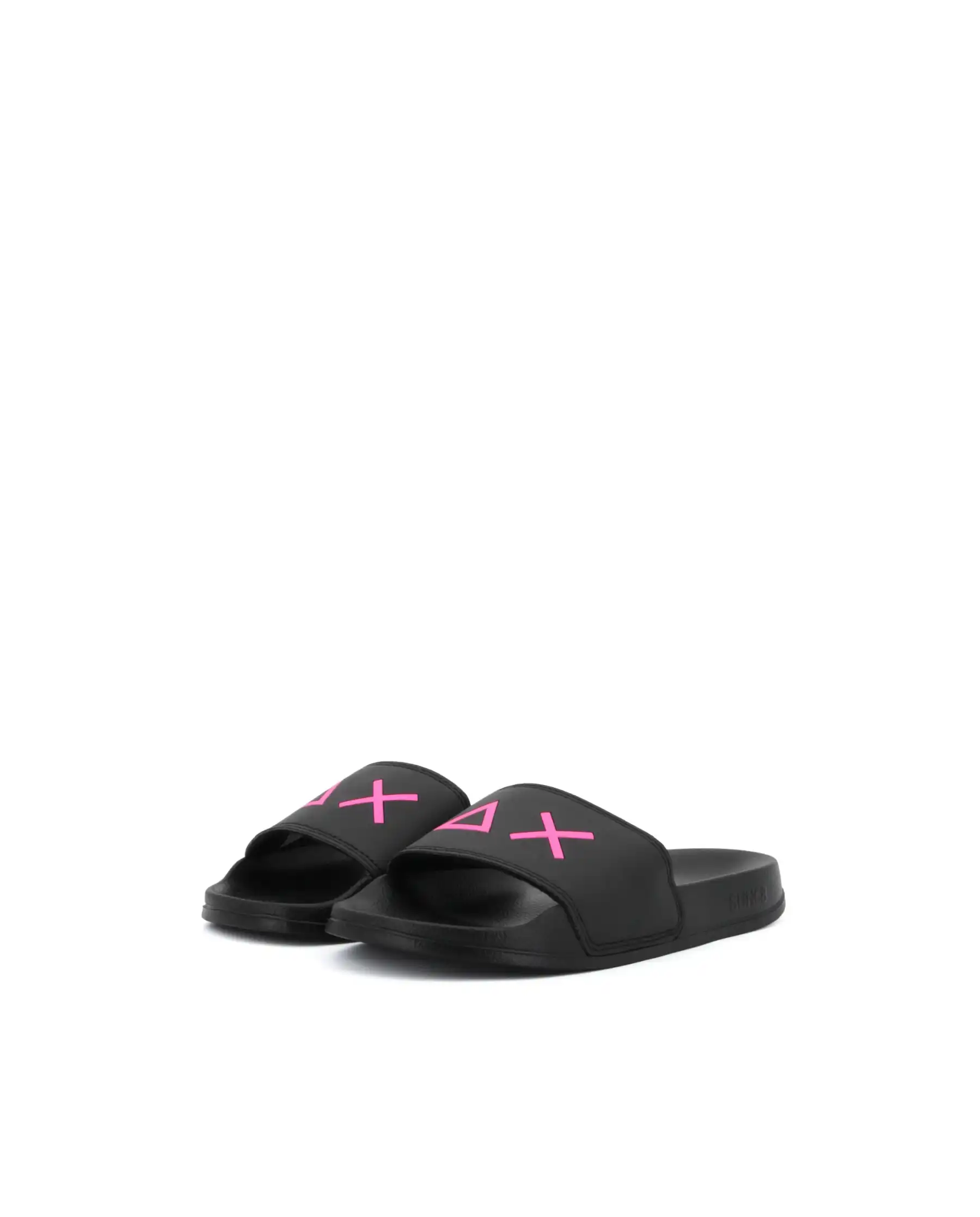 SUN 68 CIABATTINE SLIPPERS LOGO NERO