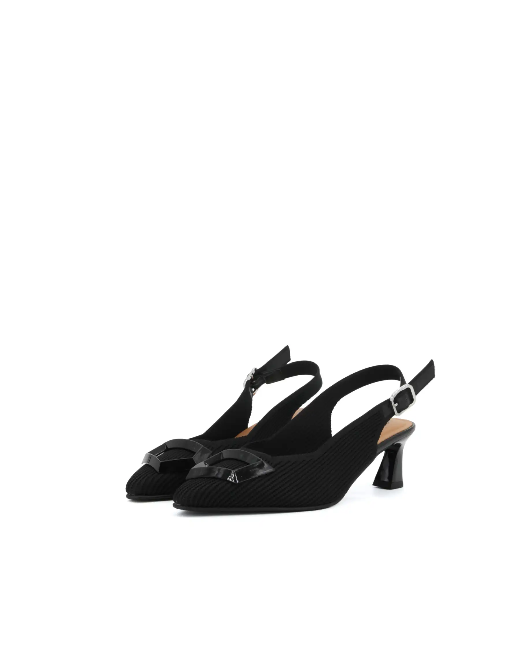 MISS ELASTIC SLING BACK FLOW NERO