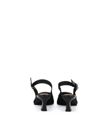 MISS ELASTIC SLING BACK FLOW NERO