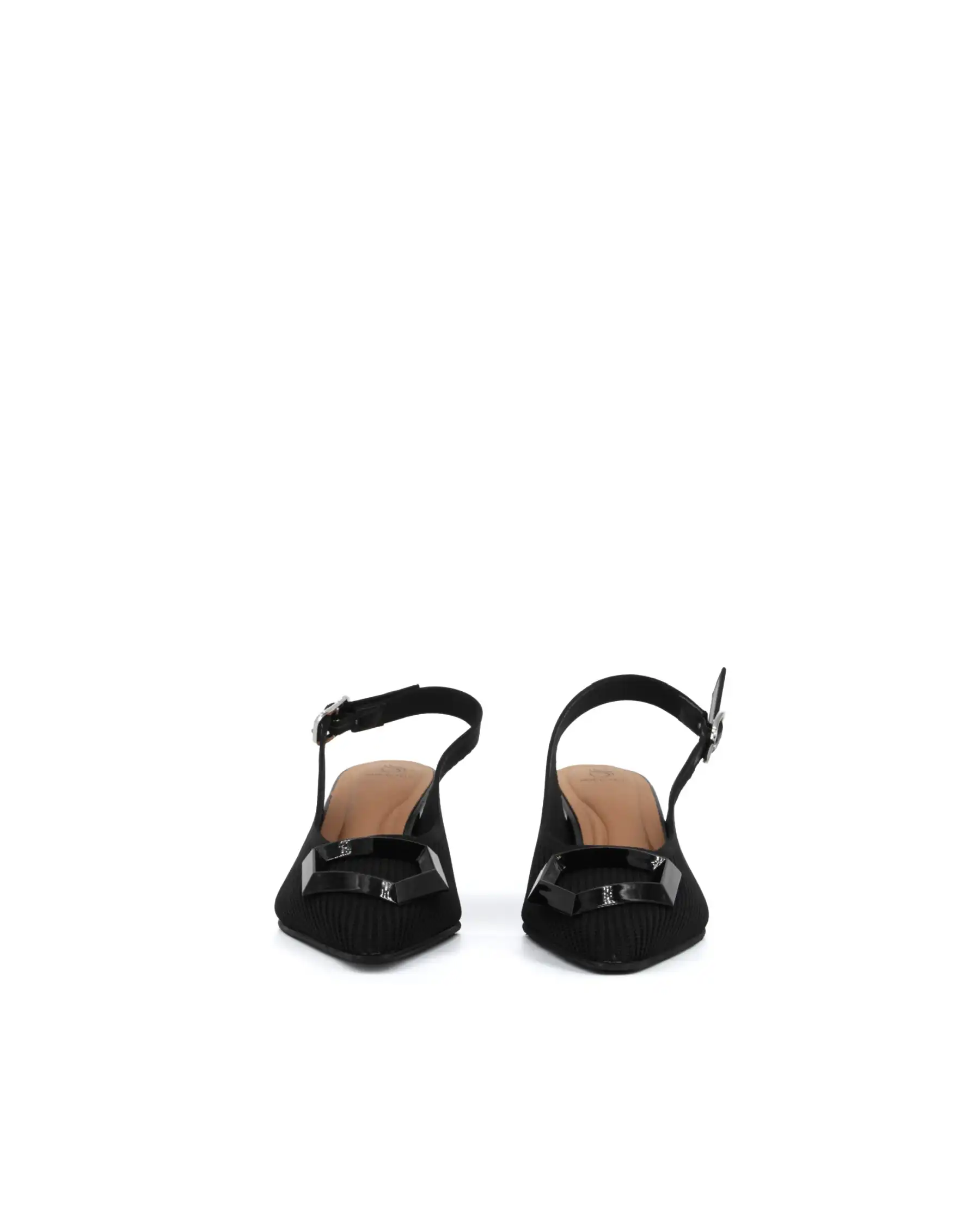 MISS ELASTIC SLING BACK FLOW NERO