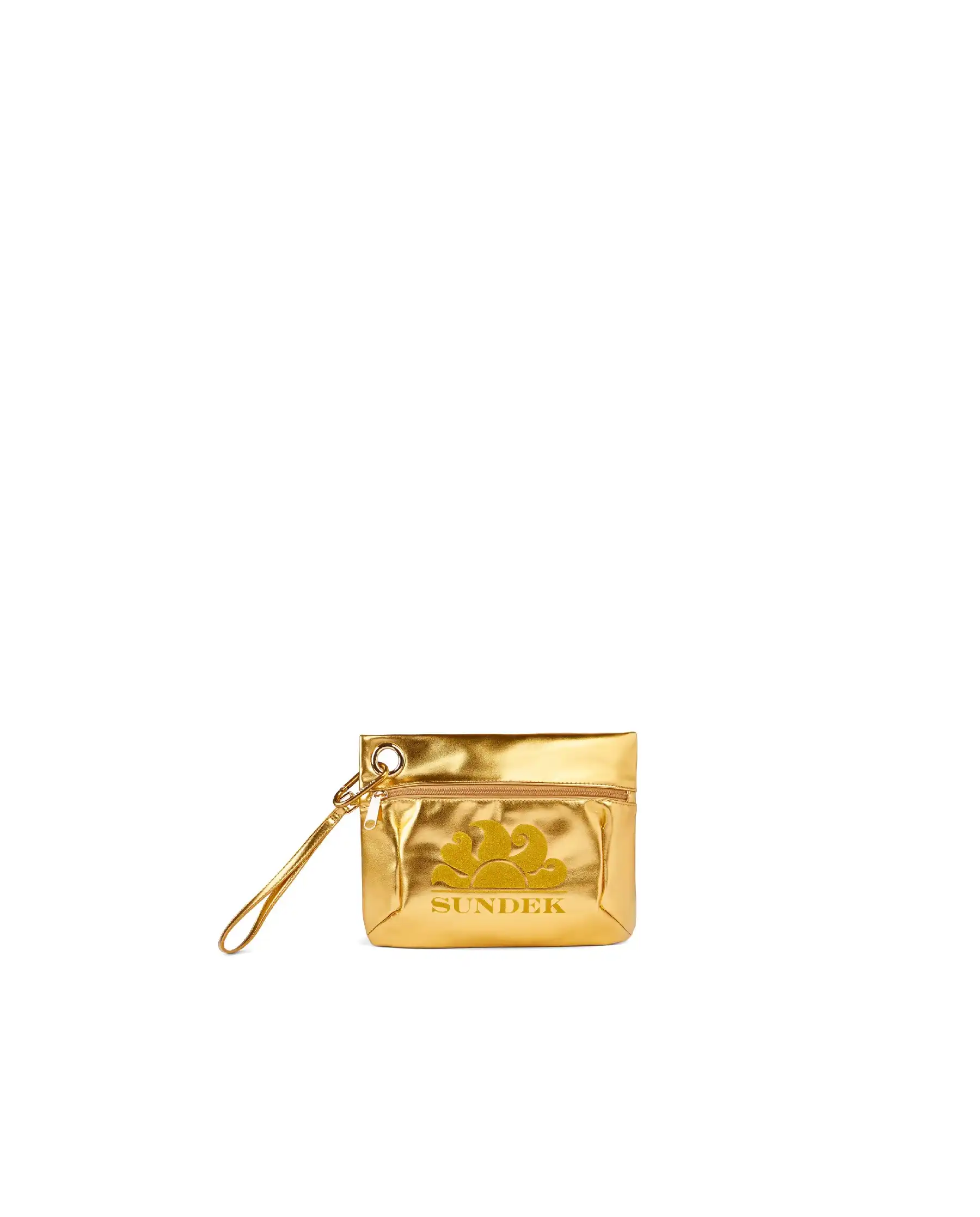 SUNDEK POCHETTE LAMINATED CLUTCH ORO