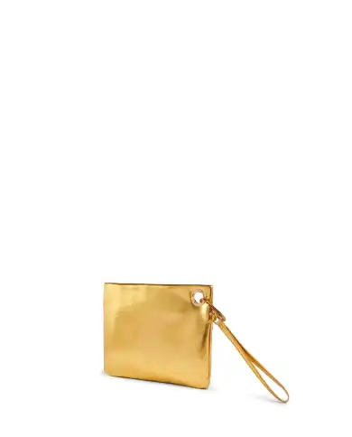 SUNDEK POCHETTE LAMINATED CLUTCH ORO