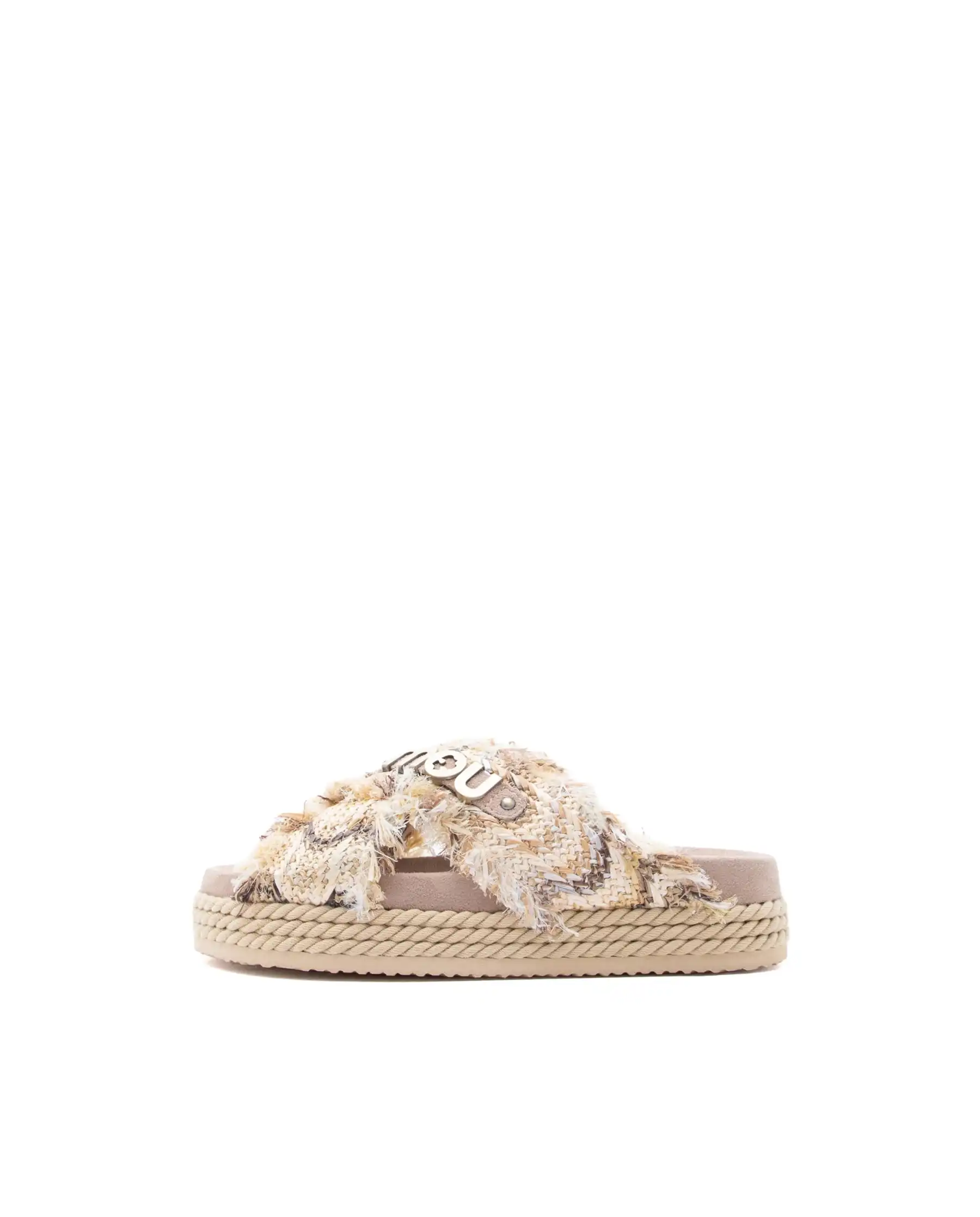 MOU CIABATTINE CRISS-CROSS BEIGE