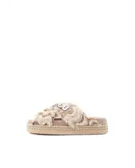 MOU CIABATTINE CRISS-CROSS BEIGE