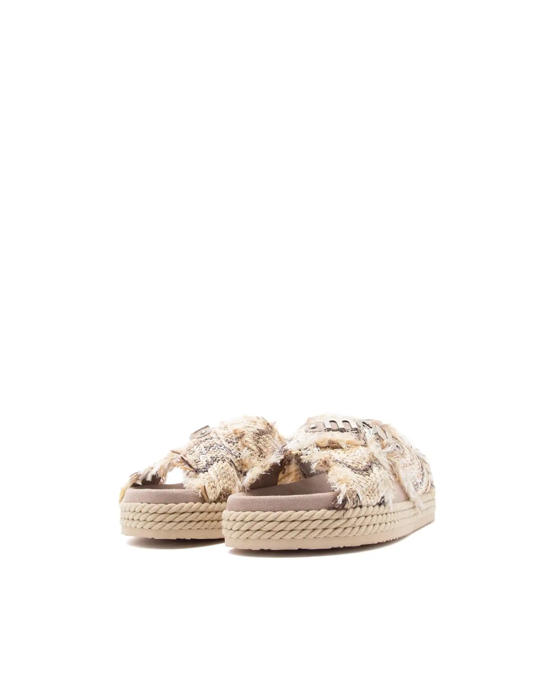 MOU CIABATTINE CRISS-CROSS BEIGE