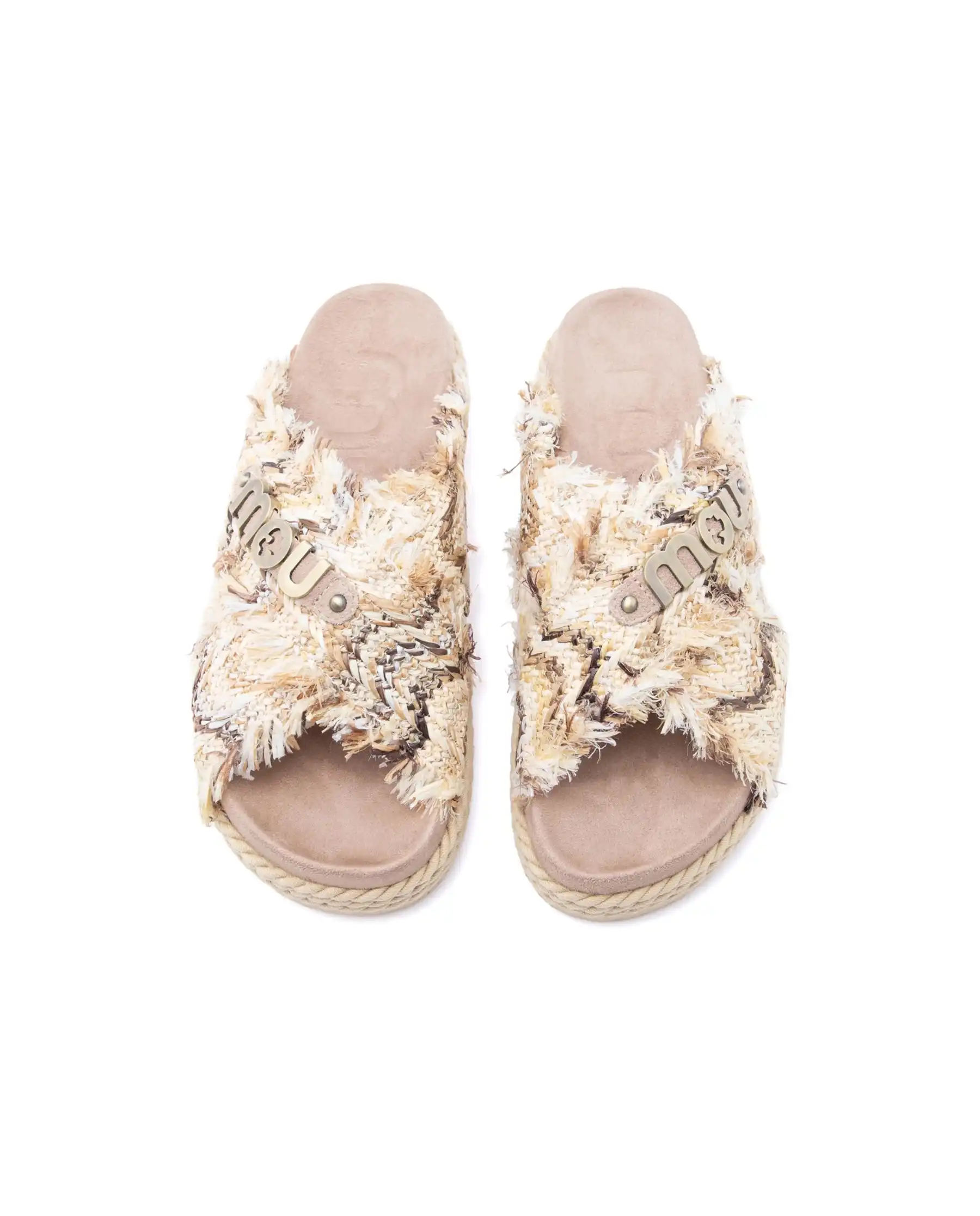 MOU CIABATTINE CRISS-CROSS BEIGE