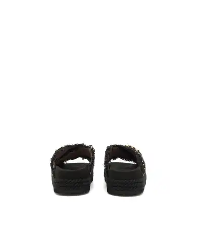 MOU CIABATTINE CRISS-CROSS NERO