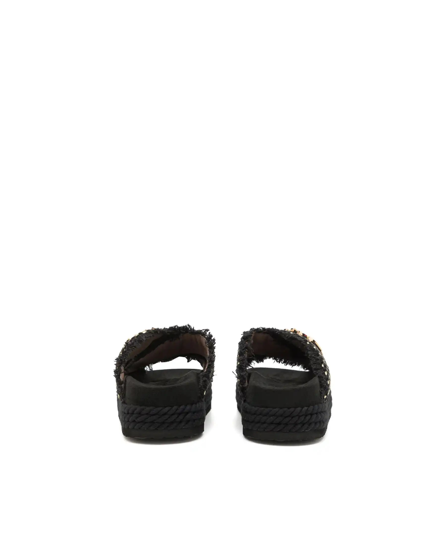 MOU CIABATTINE CRISS-CROSS NERO