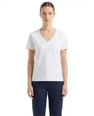SUN 68 T-SHIRT V NECK PIQUET BIANCO