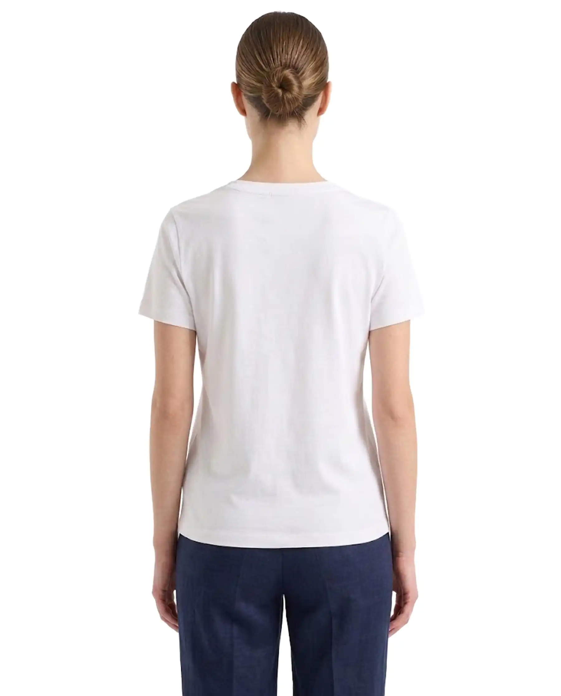 SUN 68 T-SHIRT V NECK PIQUET BIANCO