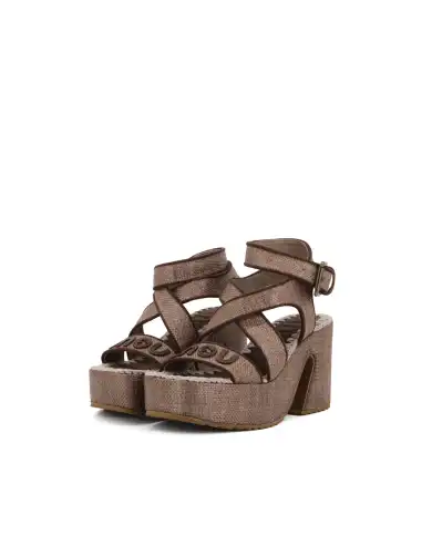 MOU SANDALI LACE-UP MARRONE