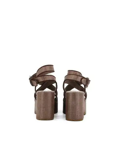 MOU SANDALI LACE-UP MARRONE