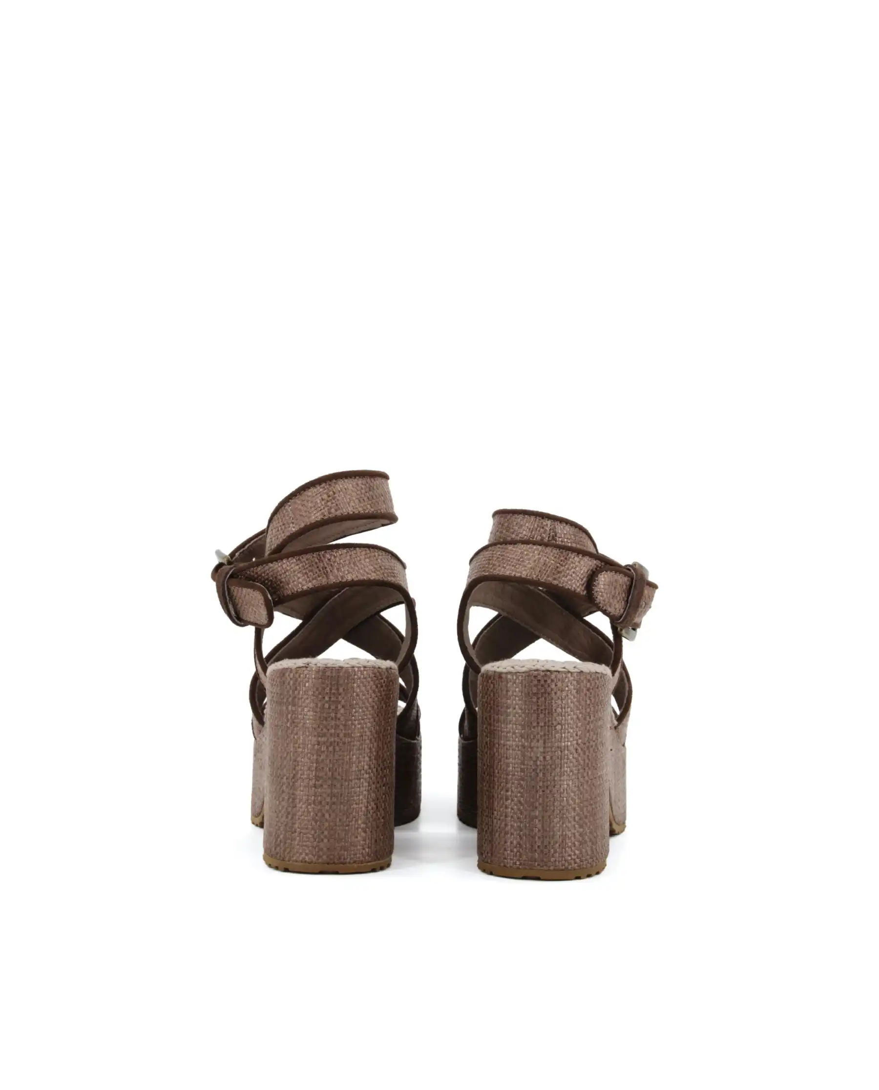 MOU SANDALI LACE-UP MARRONE