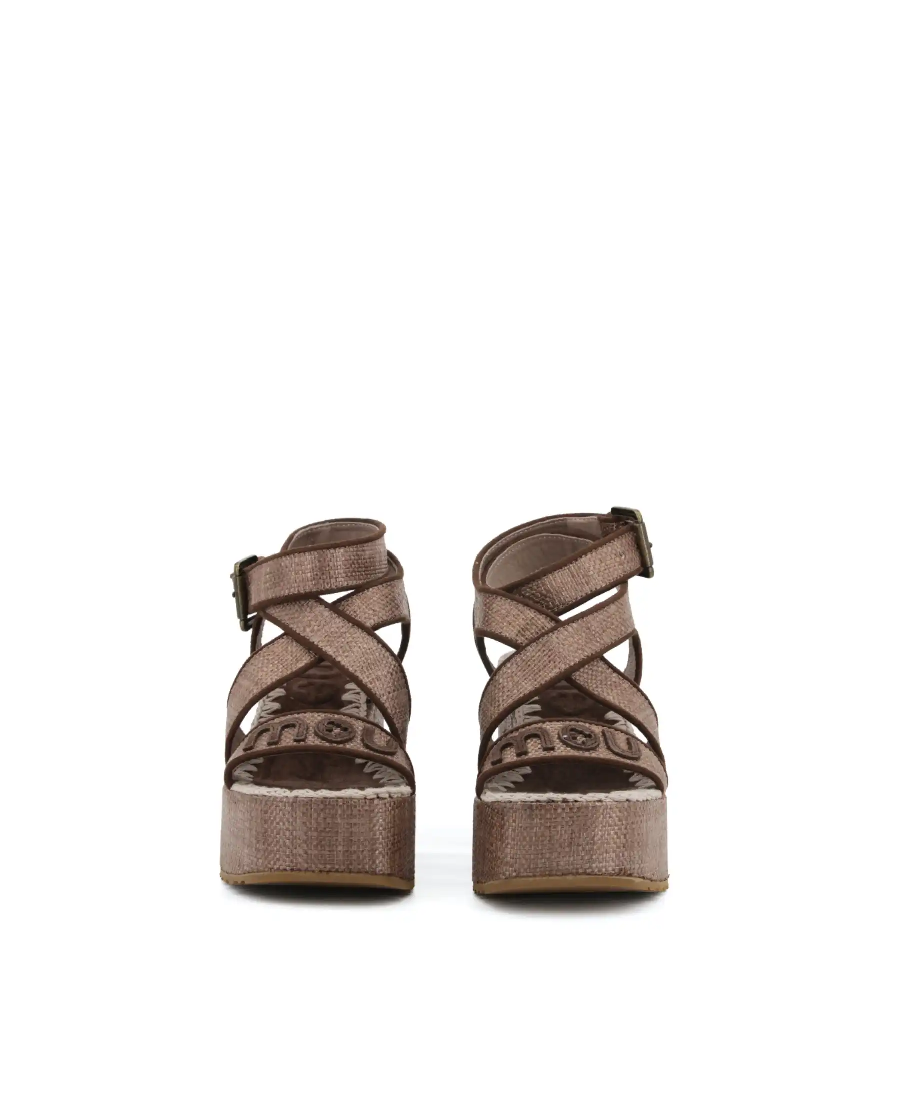 MOU SANDALI LACE-UP MARRONE