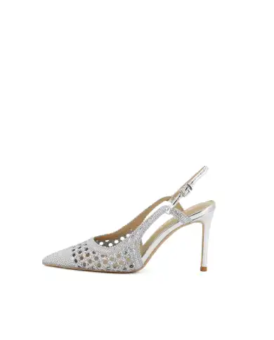 CHICONIC SLING BACK STRASS ARGENTO