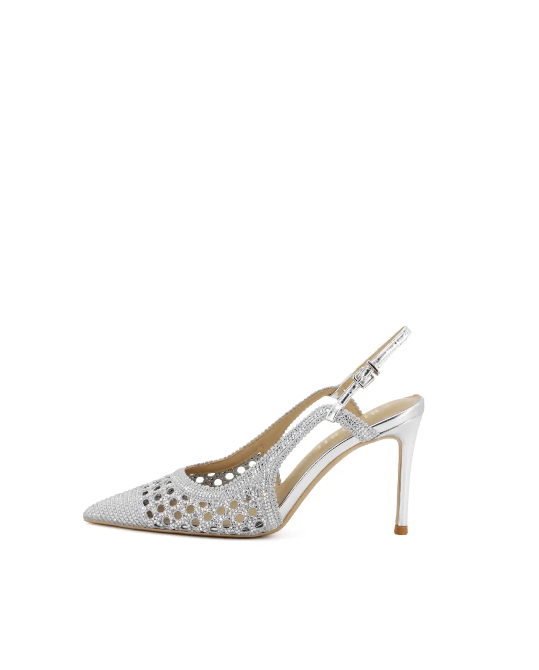 CHICONIC SLING BACK STRASS ARGENTO