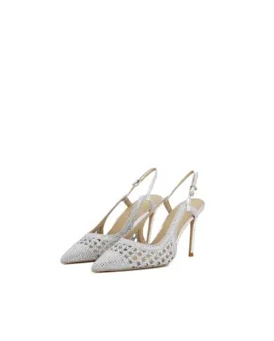 CHICONIC SLING BACK STRASS ARGENTO