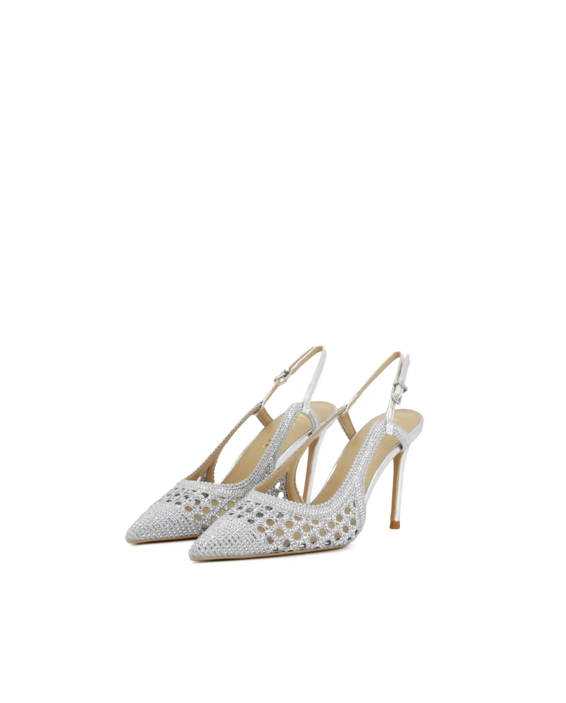 CHICONIC SLING BACK STRASS ARGENTO