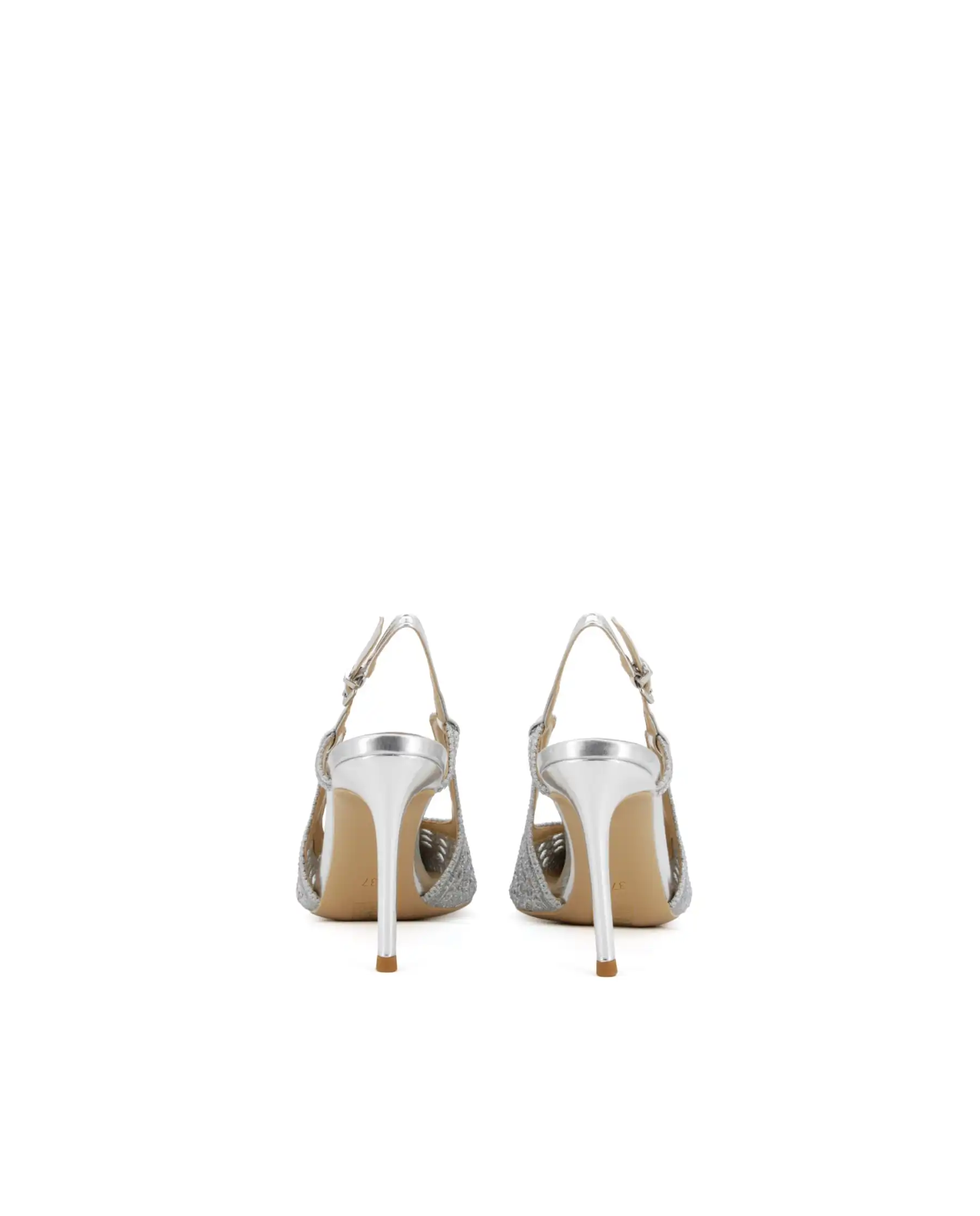 CHICONIC SLING BACK STRASS ARGENTO