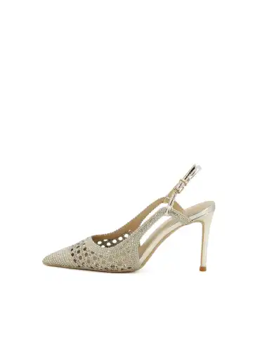 CHICONIC SLING BACK STRASS PLATINO