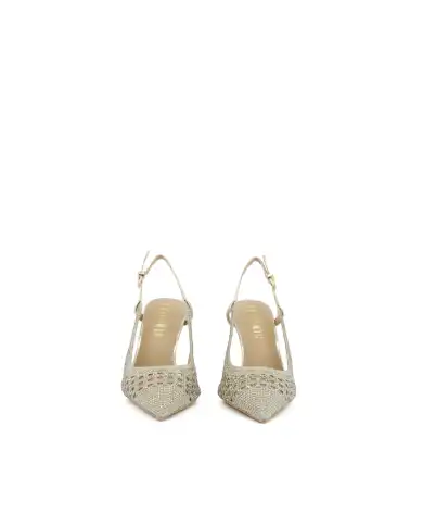 CHICONIC SLING BACK STRASS PLATINO