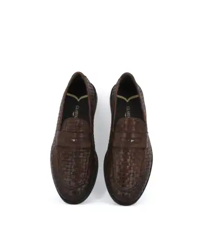 GUARDIANI MOCASSINI ELIO WOVEN MARRONE