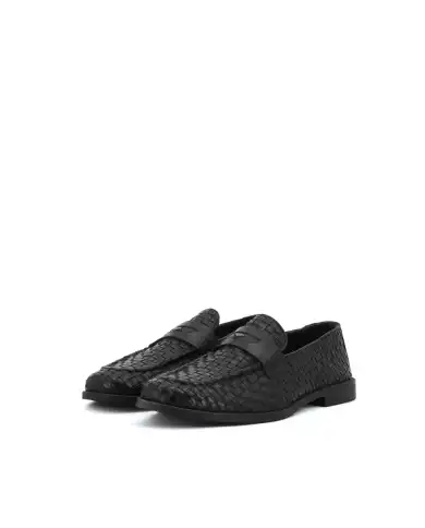 GUARDIANI MOCASSINI ELIO WOVEN NERO