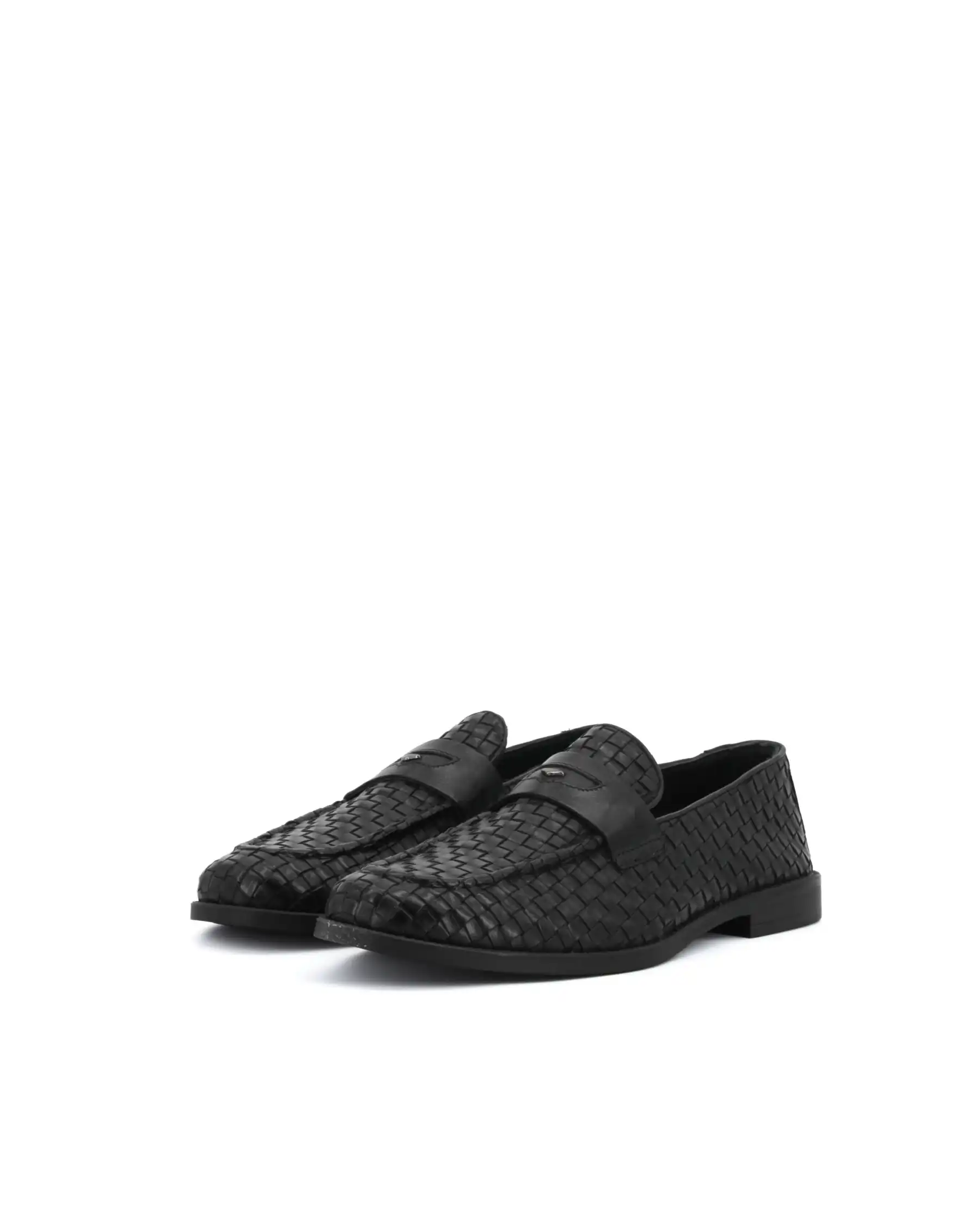 GUARDIANI MOCASSINI ELIO WOVEN NERO