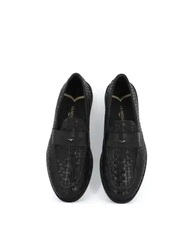 GUARDIANI MOCASSINI ELIO WOVEN NERO