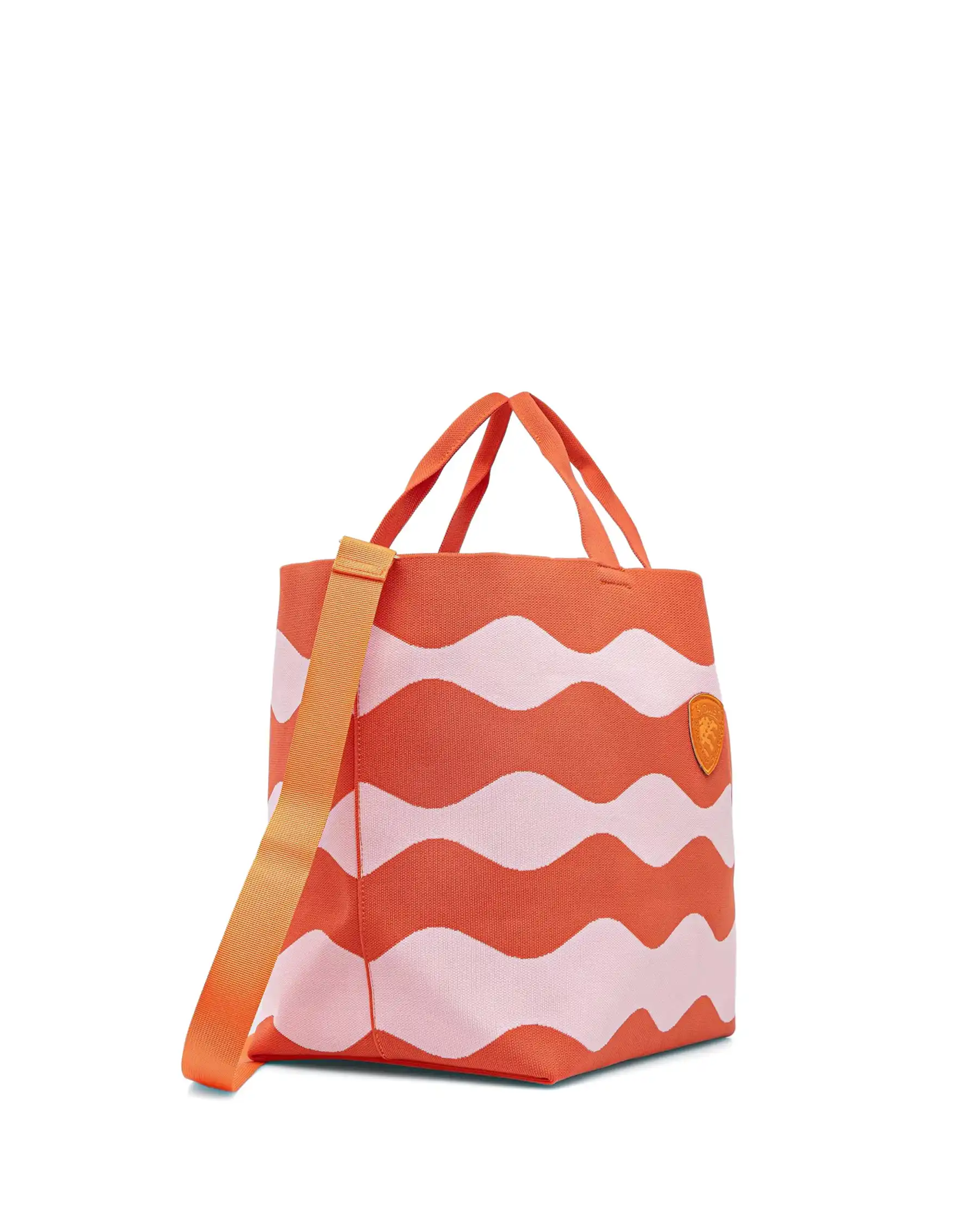 BLAUER BORSA BASKET ARANCIONE