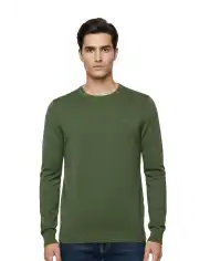 SUN 68 MAGLIONE SWEATER BASIC VERDE MILITARE