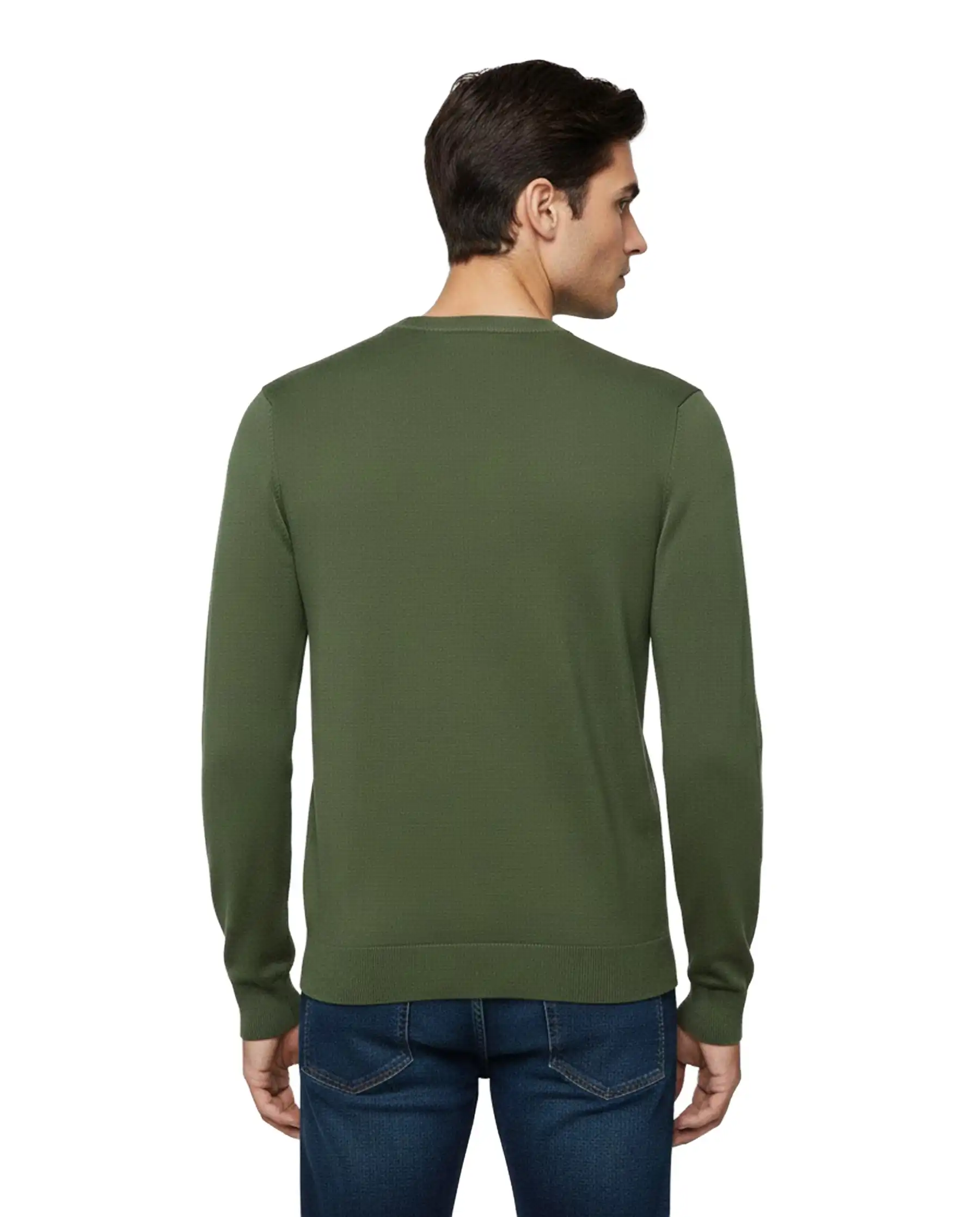 SUN 68 MAGLIONE SWEATER BASIC VERDE MILITARE