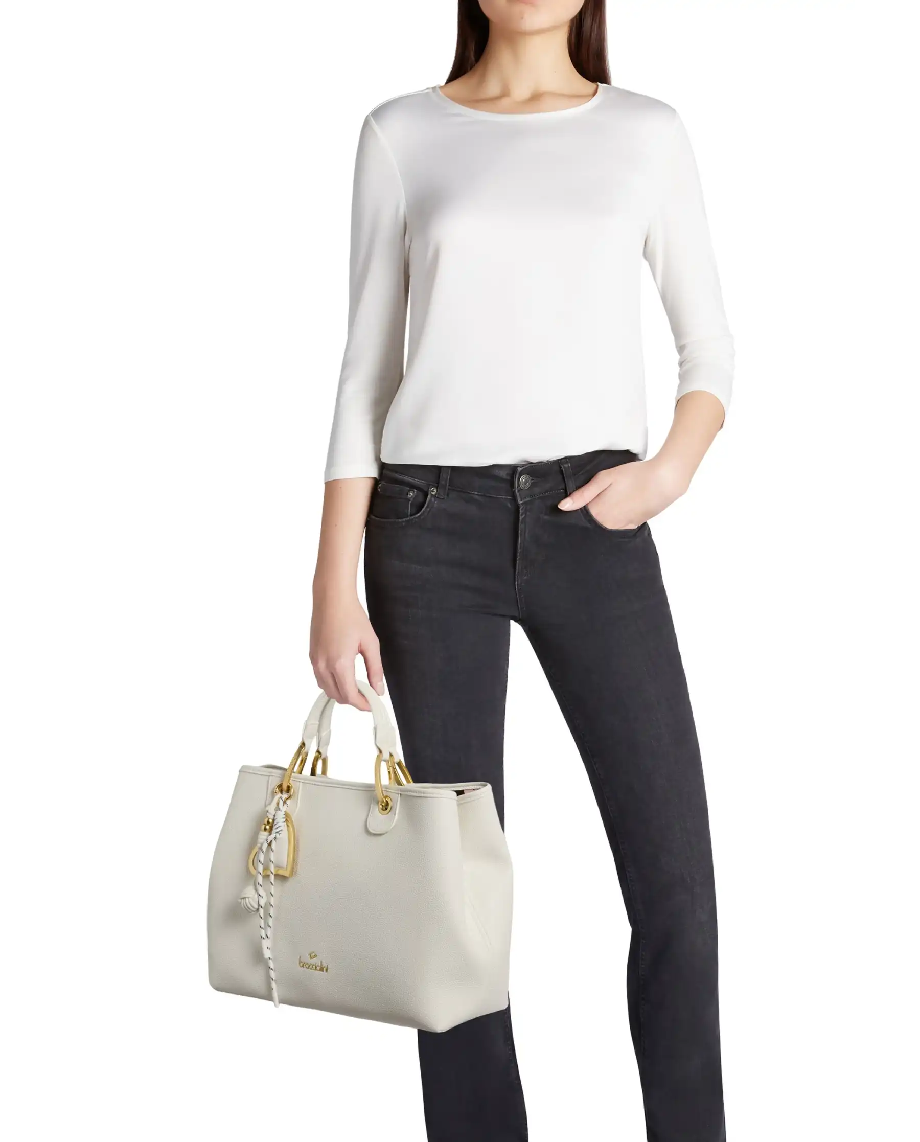 BRACCIALINI BORSA BETH BIANCO