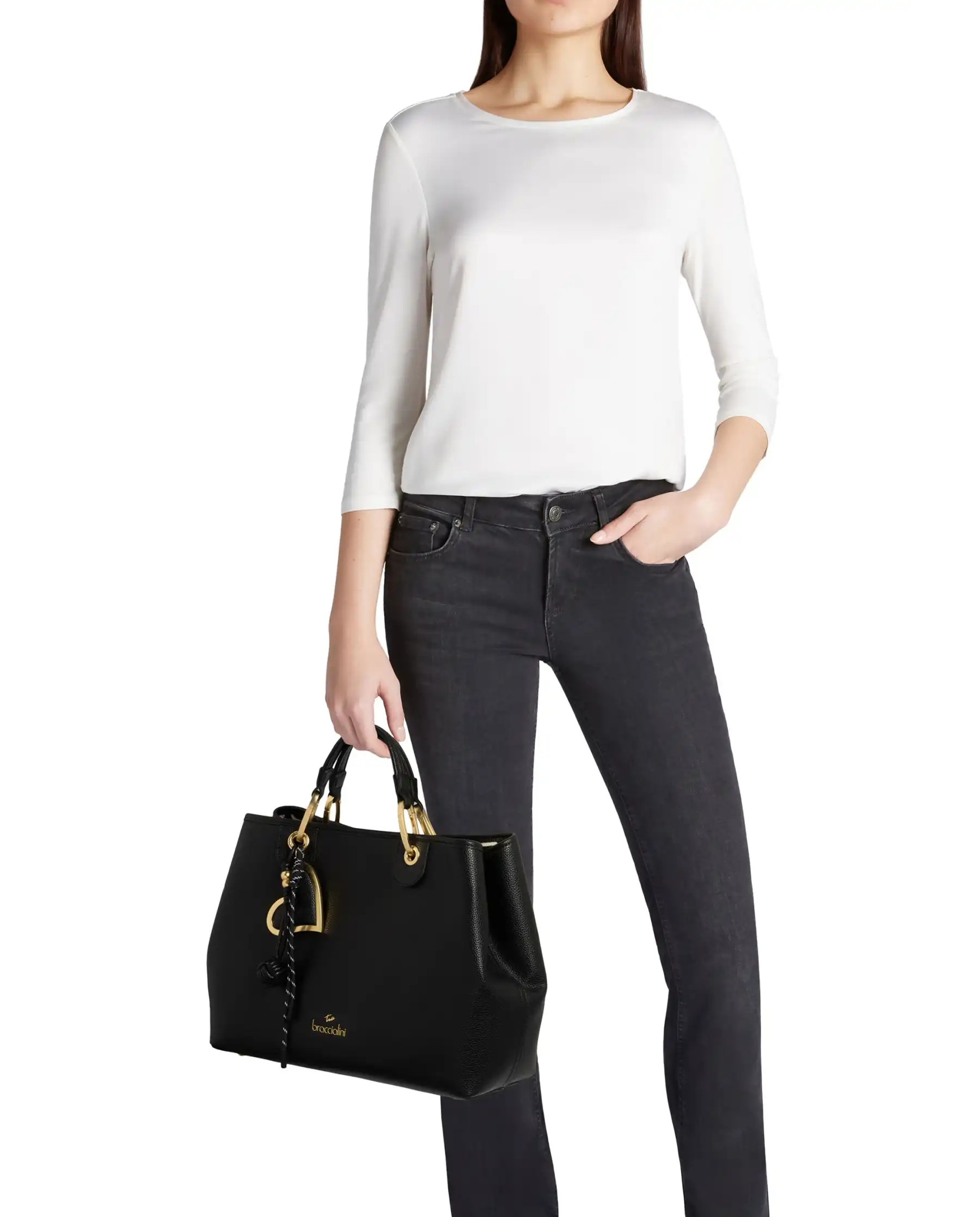 BRACCIALINI BORSA BETH NERO