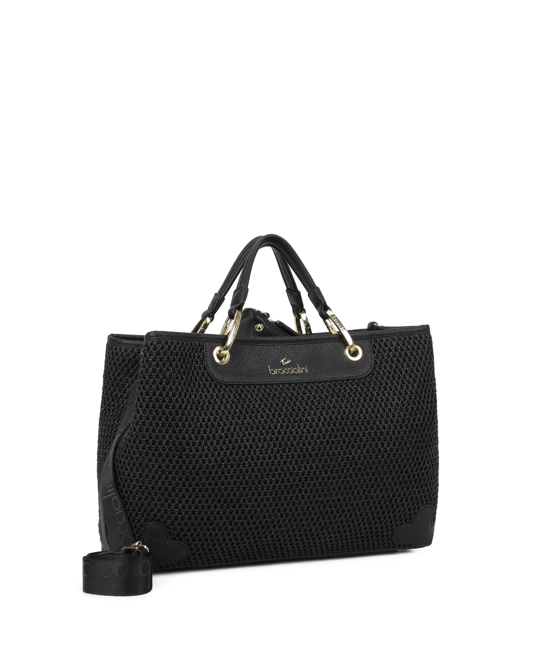 BRACCIALINI BORSA BETH TRICOT NERO