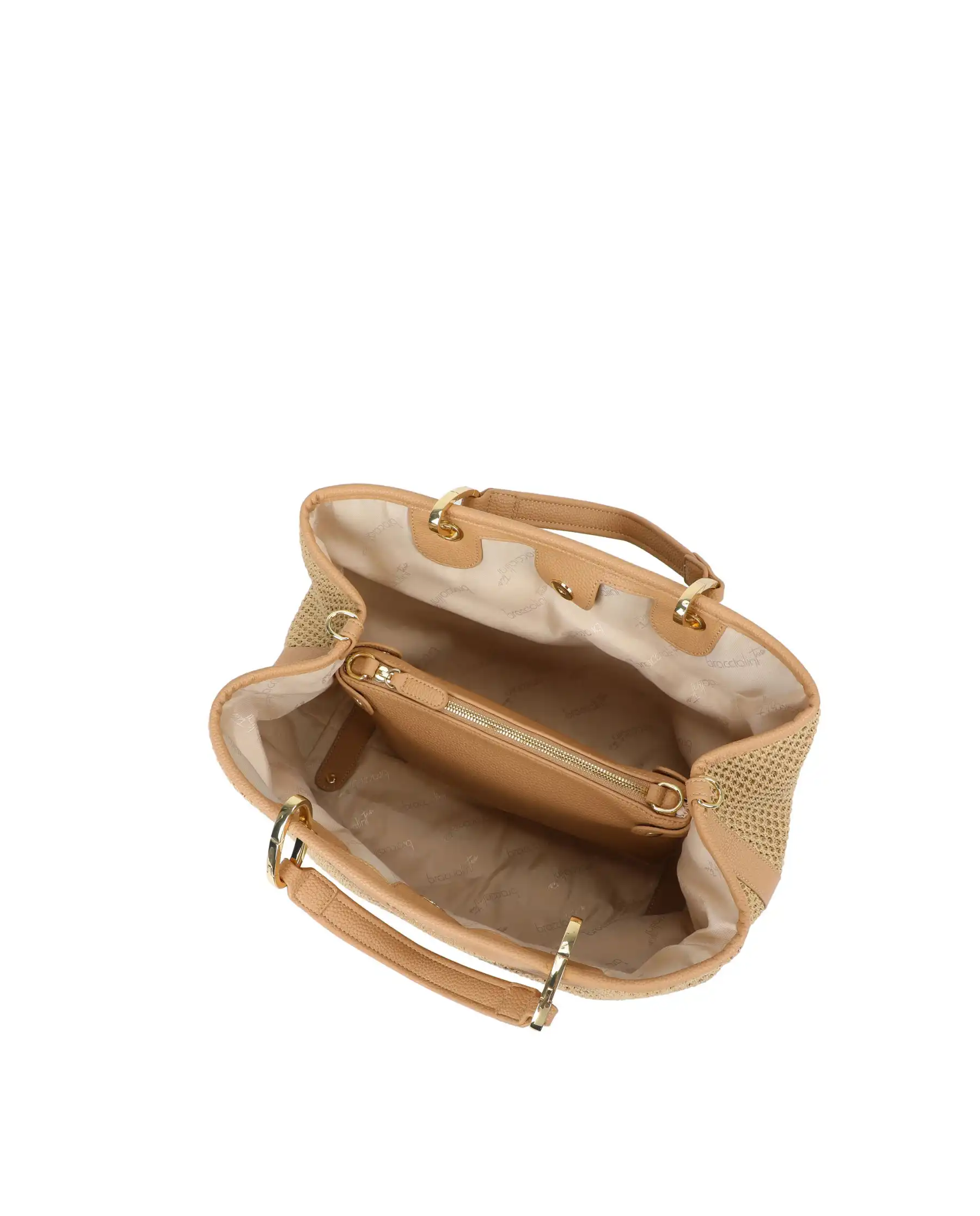 BRACCIALINI BORSA BETH TRICOT CAMMELLO