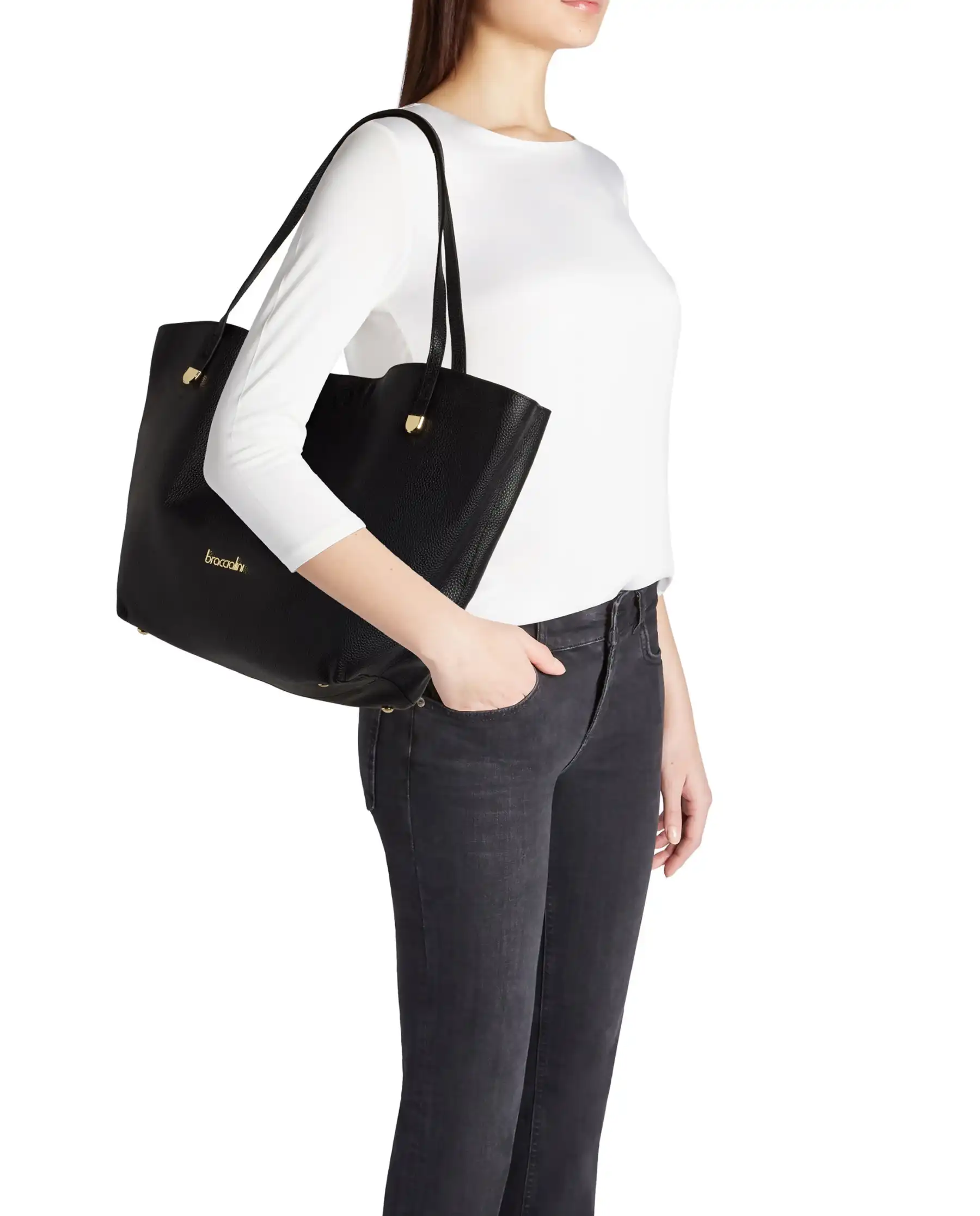 BRACCIALINI BORSA ARIEL NERO