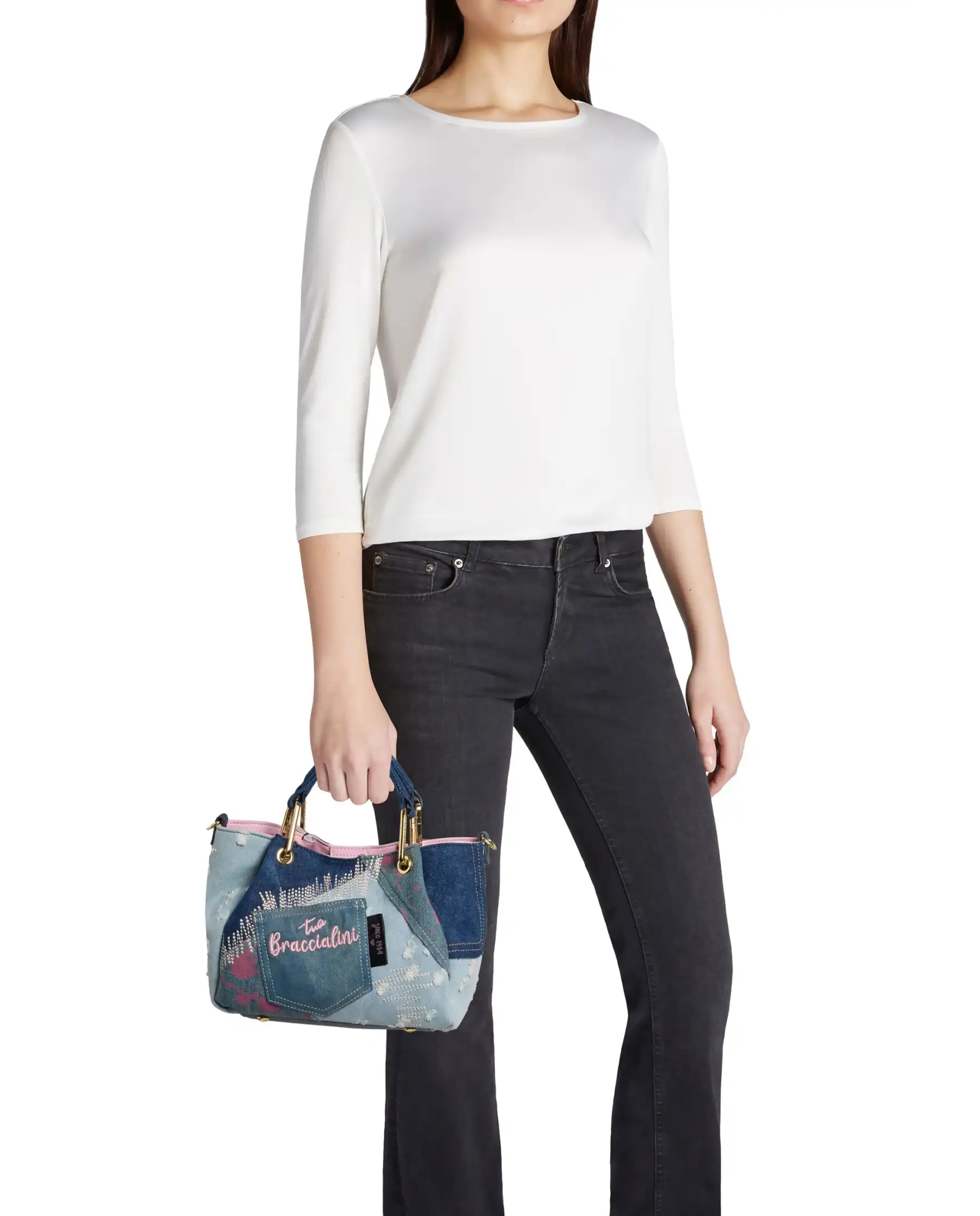 BRACCIALINI BORSA AMY JEANS BLU